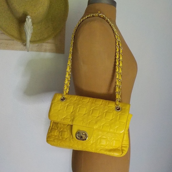 Leather Quilt-Look Shoulder Bag - Picture 1 of 10